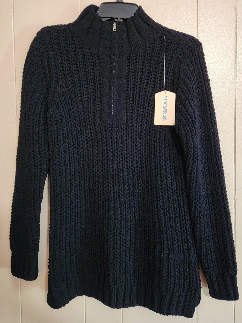 Thereabouts - Black Chunky Half-Zip Mock-Neck Sweater - Size XL 16 - NWT